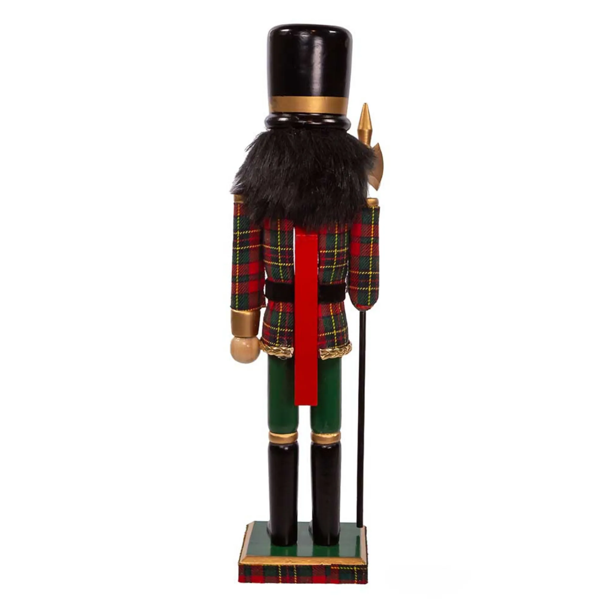 15" Green and Red Plaid Soldier Nutcracker