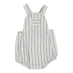 ANALOGIE BY LIL LEGS BLUE LINEN STRIPE POCKET ROMPER