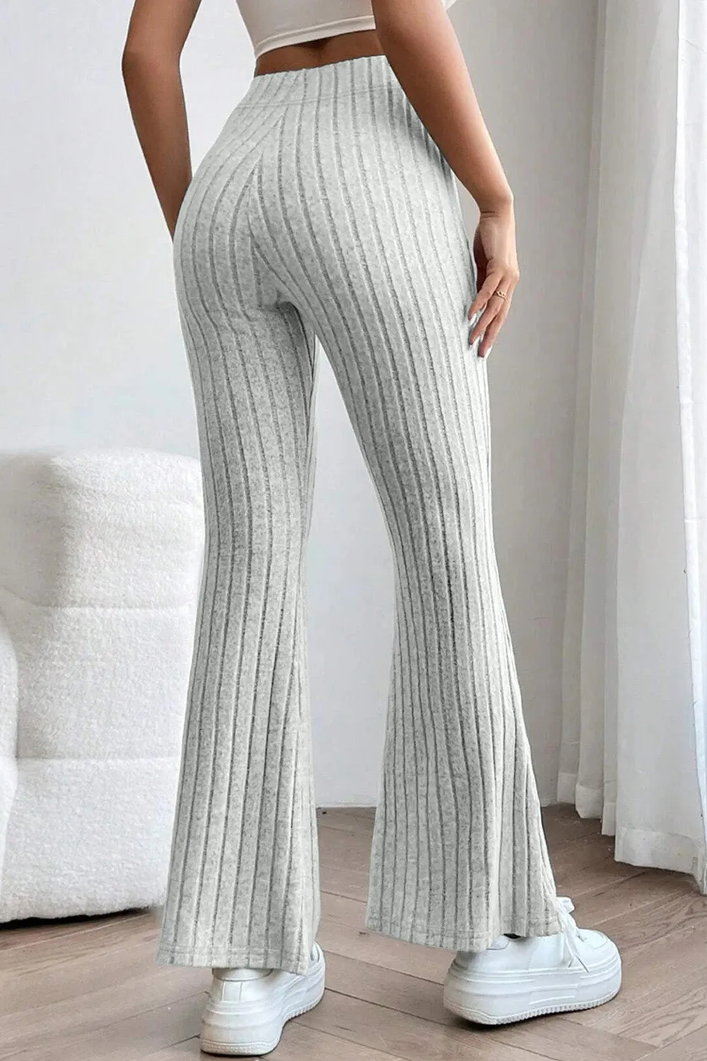 Basic Bae Full Size Ribbed High Waist Flare Pants – Comfort &amp; Style Combined