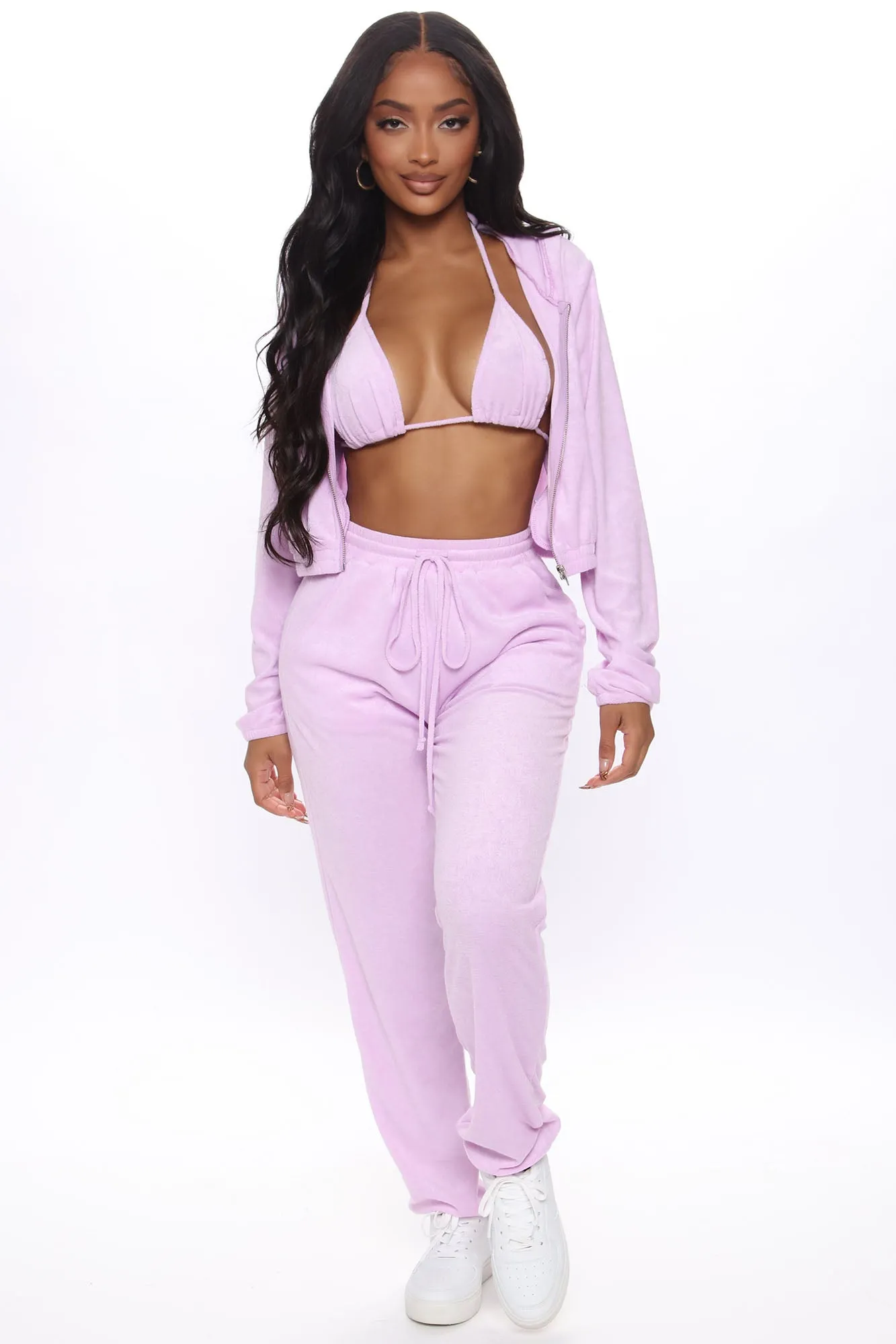 Be Yourself 3 Piece Jogger Set - Lavender