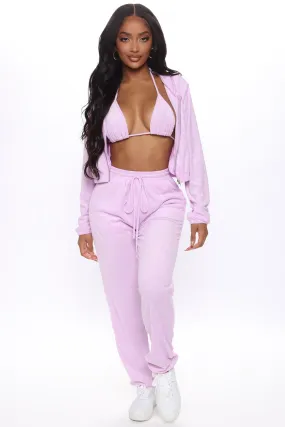 Be Yourself 3 Piece Jogger Set - Lavender