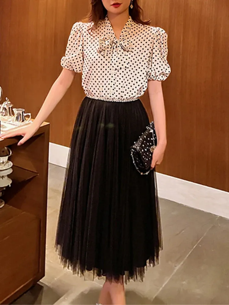 Black Fashion Mesh Skirt For Women High Waist A Line Solid Minimalist Midi Skirts Female Summer Clothing Style