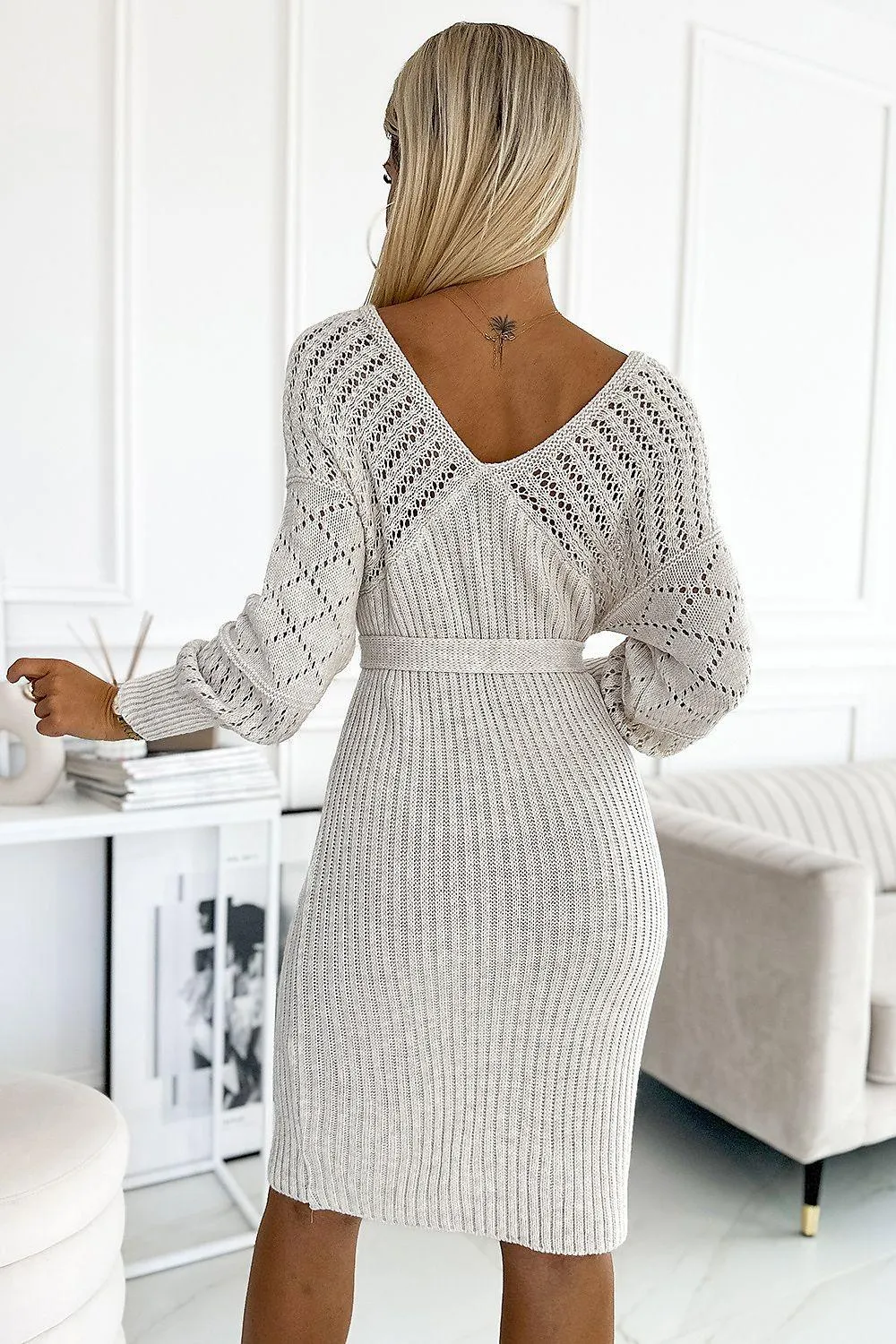 Chic Coffee Knit Dress by Numoco Basic