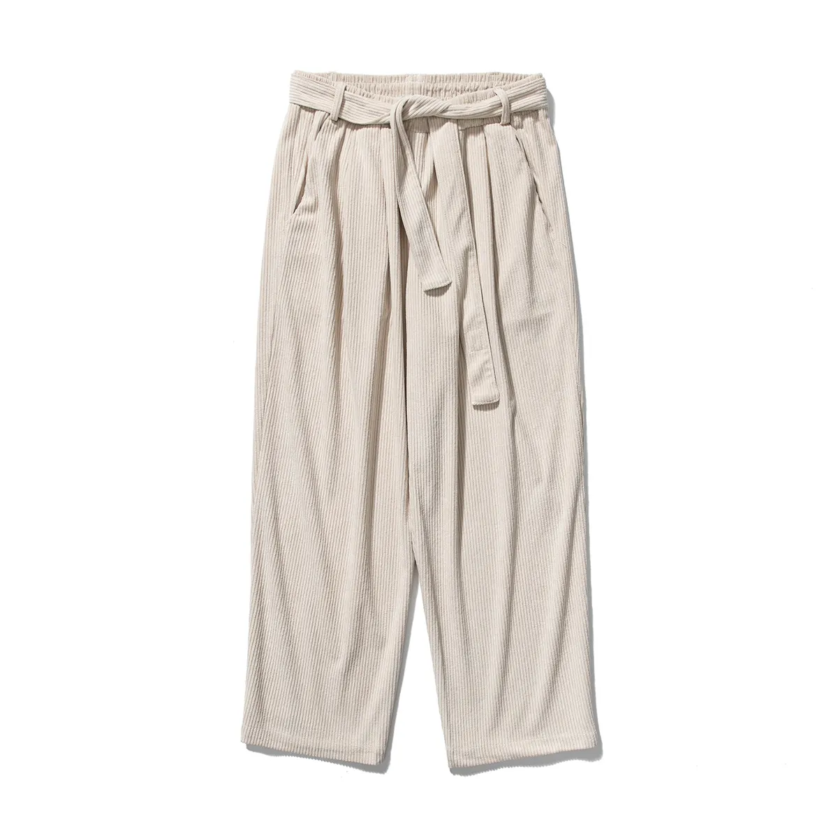 Corduroy Harem Pants Embroidered Belt - Japanese Style