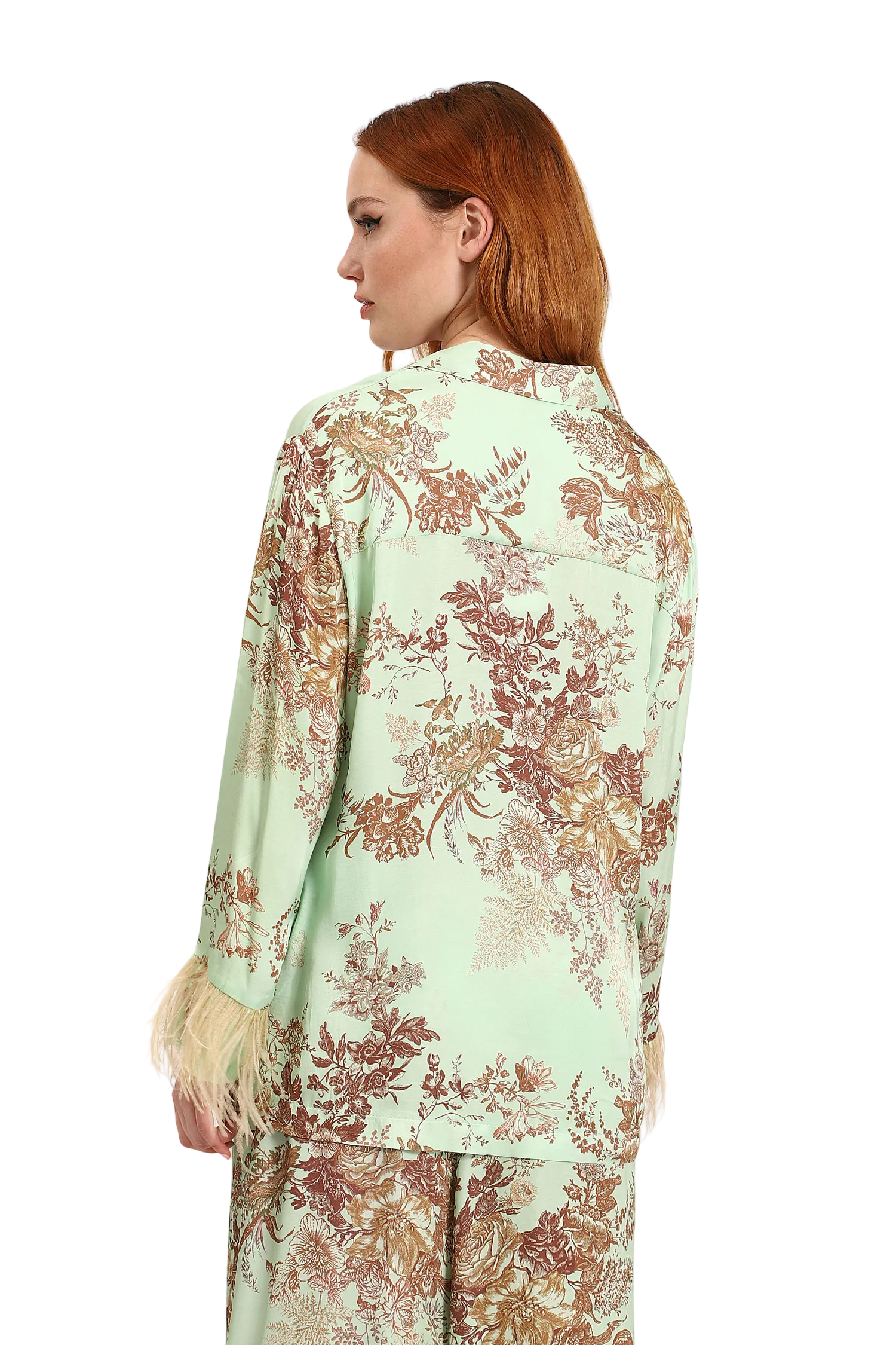 Dixie mint floral pattern jacket