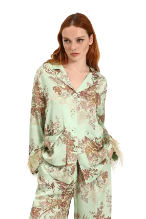 Dixie mint floral pattern jacket