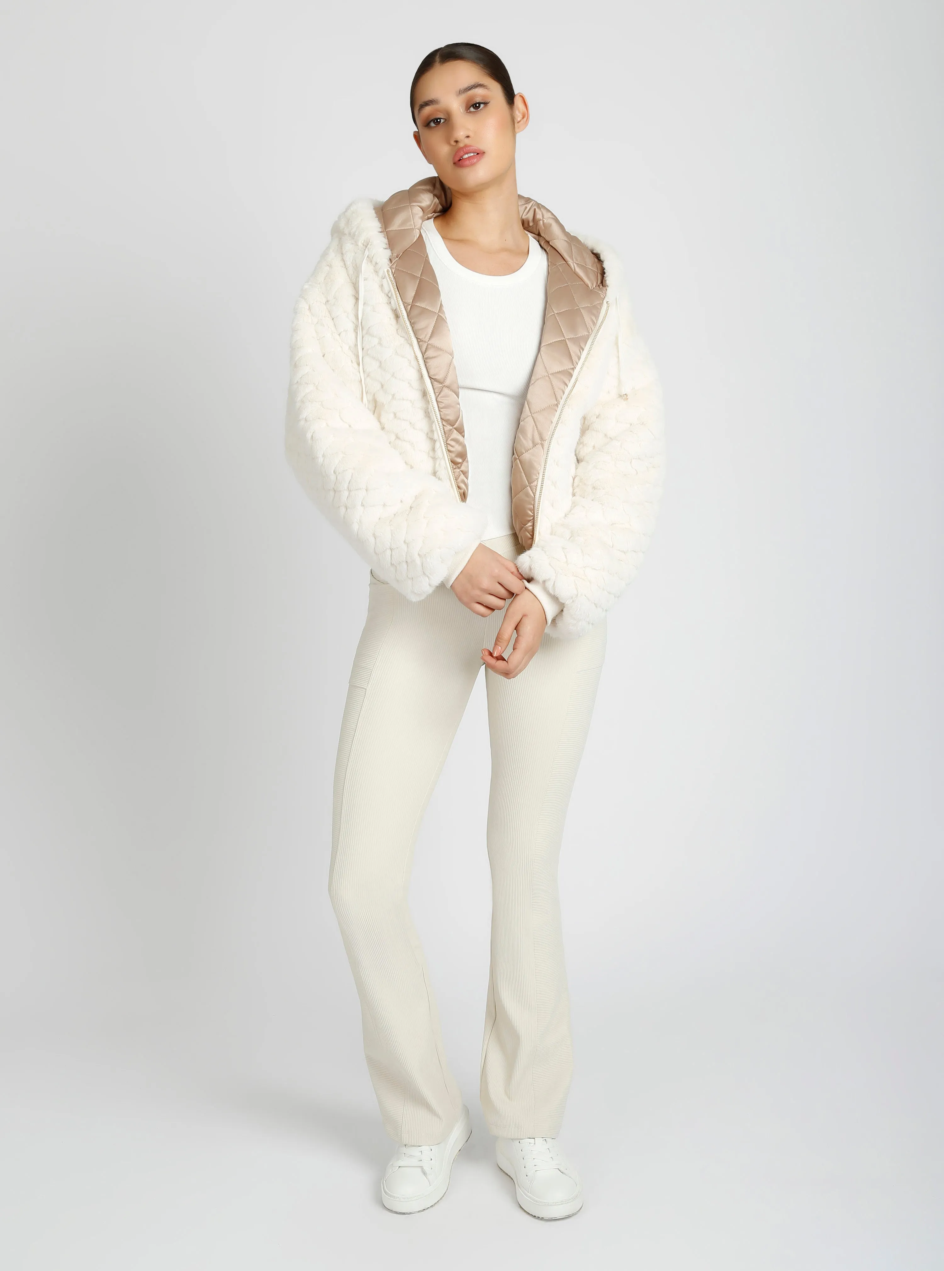 Fawn Reversible Faux Fur Hoodie
