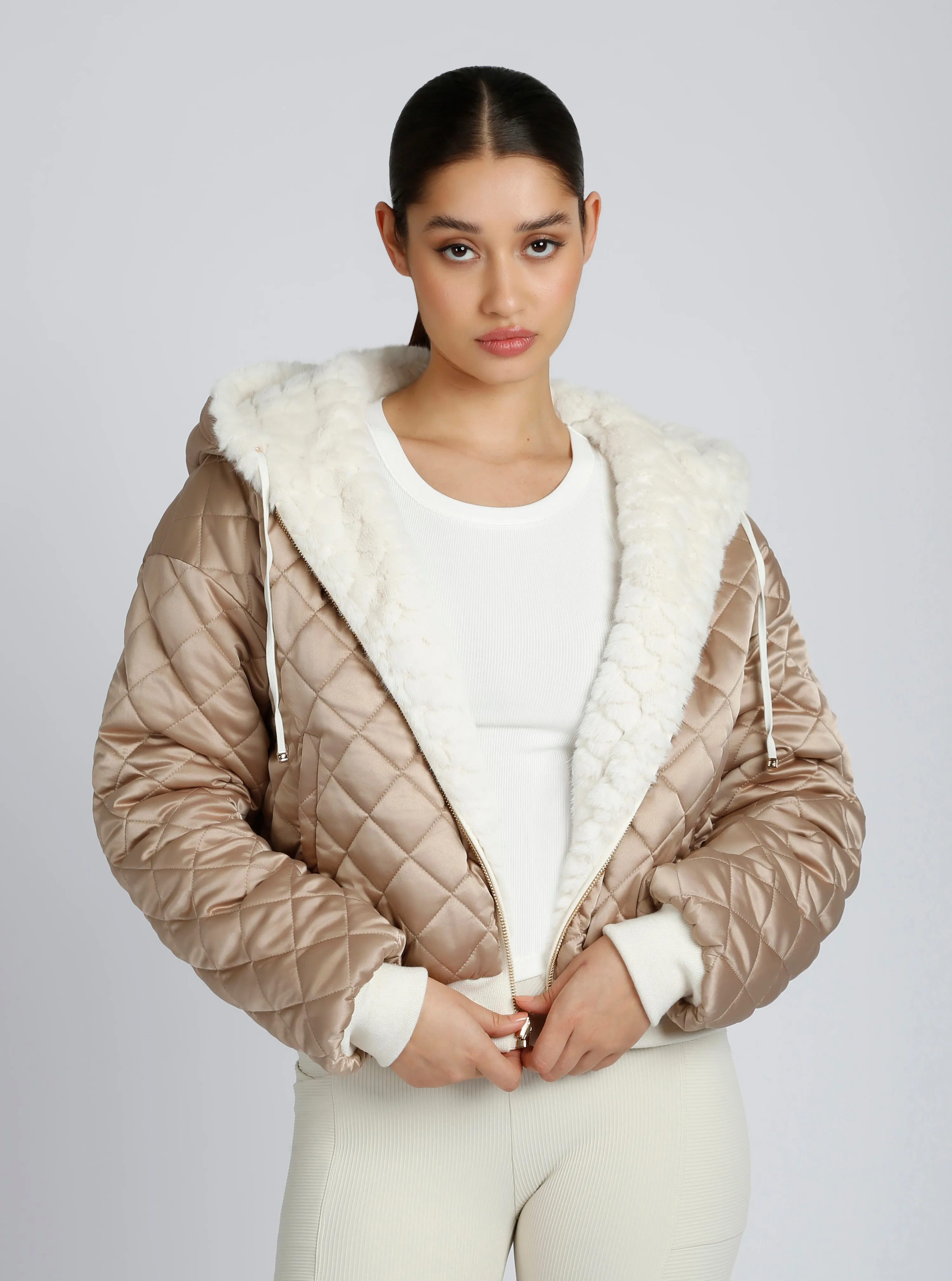 Fawn Reversible Faux Fur Hoodie