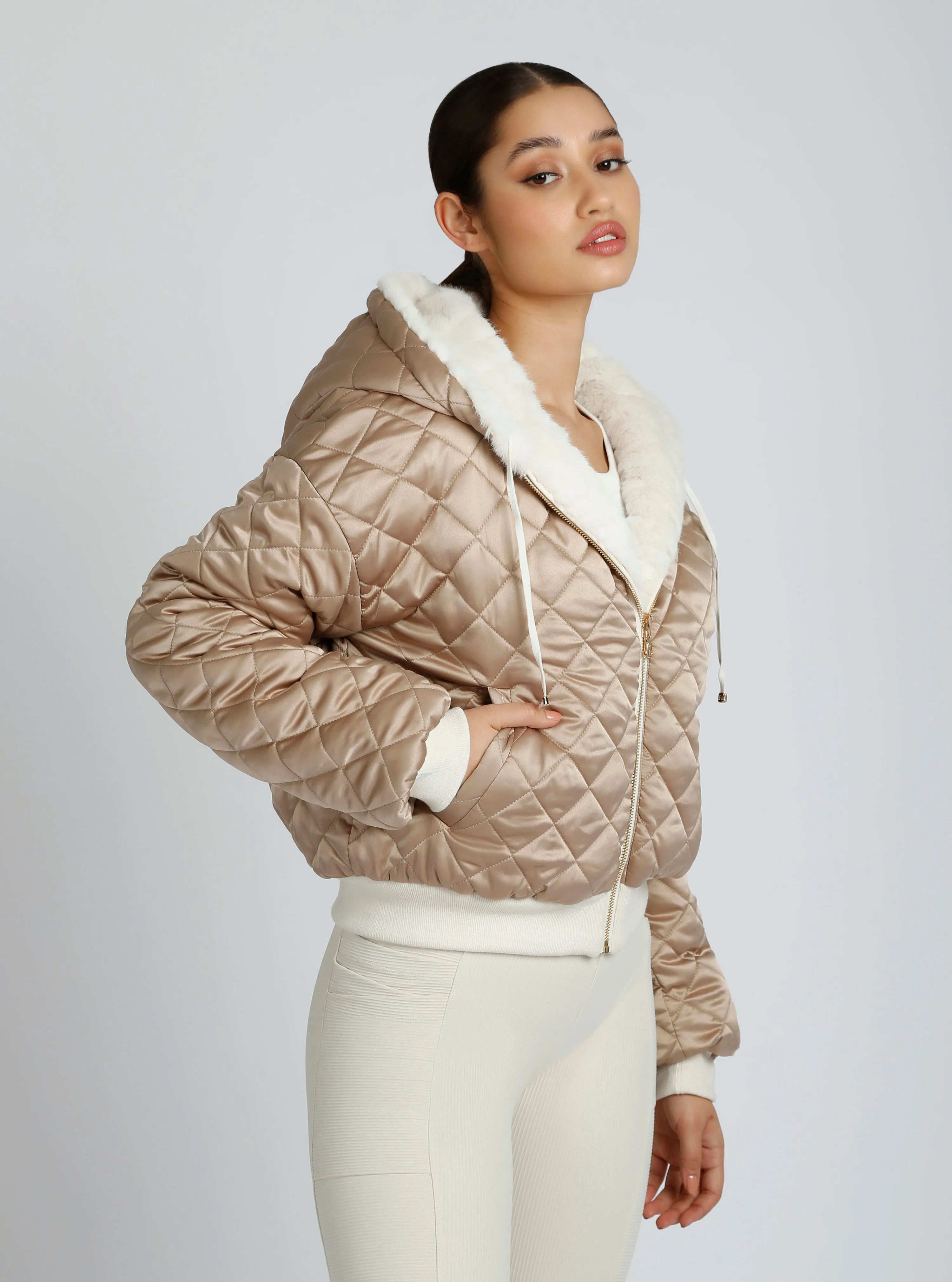 Fawn Reversible Faux Fur Hoodie