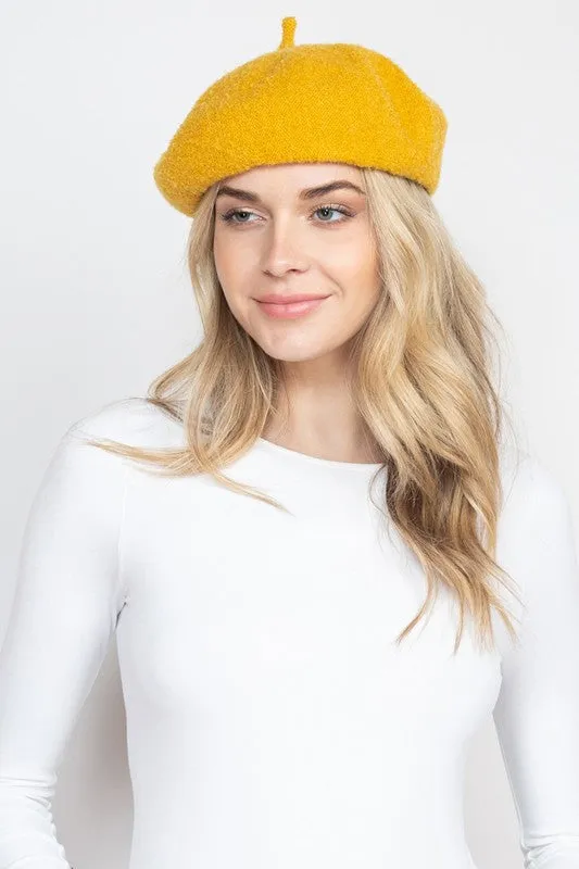 French Royalty Fleece Gray Beret Hat