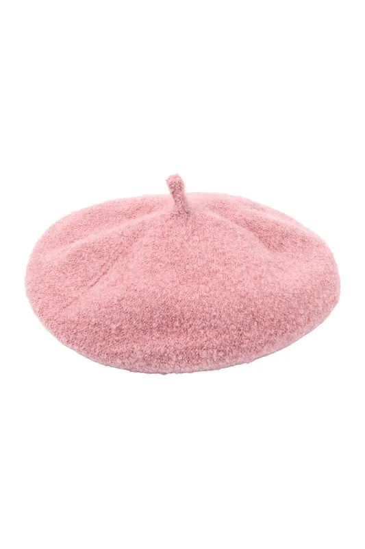French Royalty Fleece Gray Beret Hat