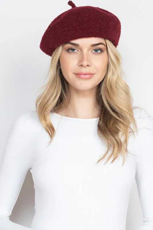 French Royalty Fleece Gray Beret Hat