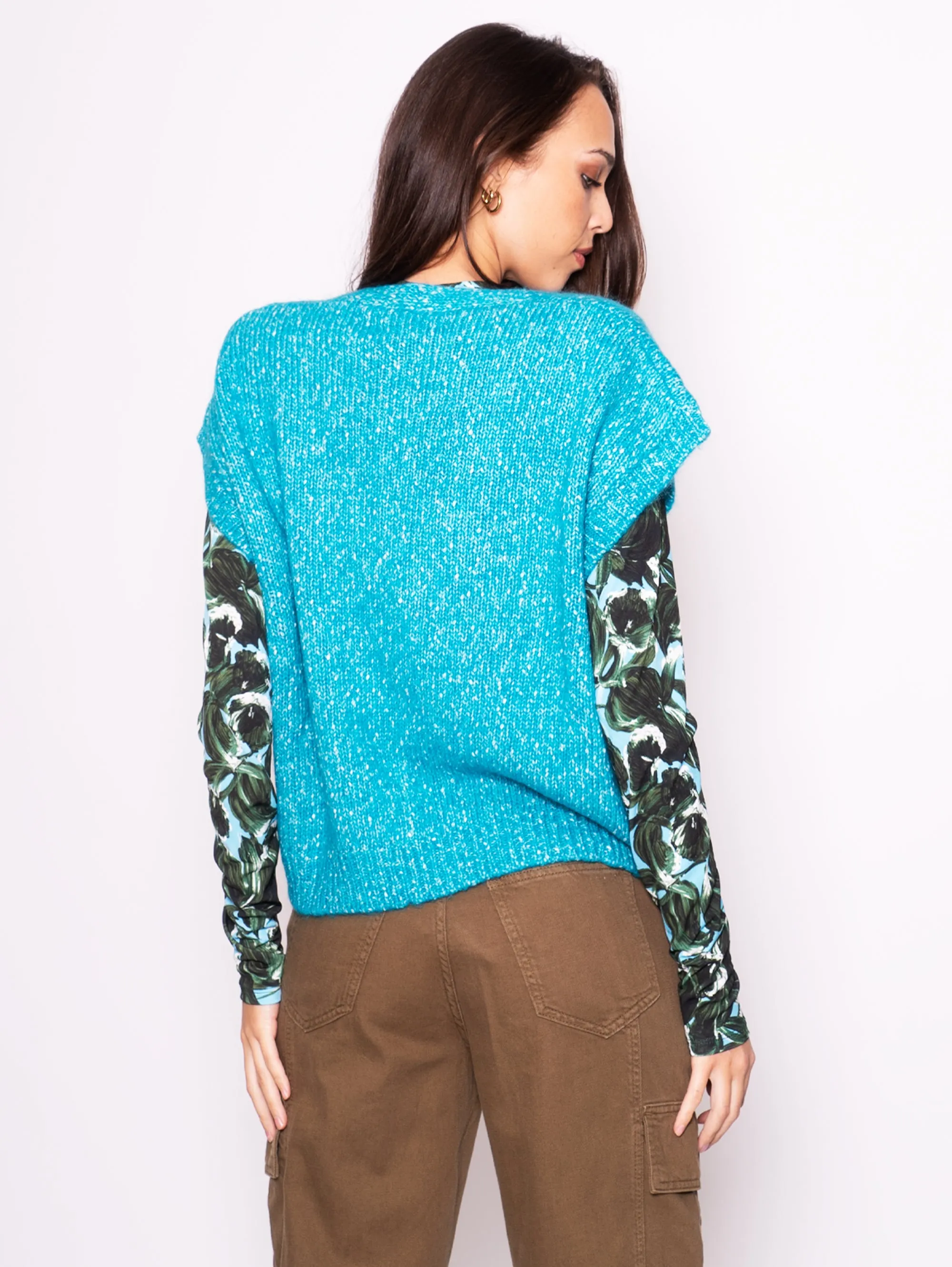 Gilet in Maglia Blu