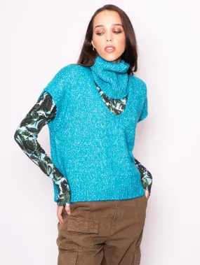 Gilet in Maglia Blu