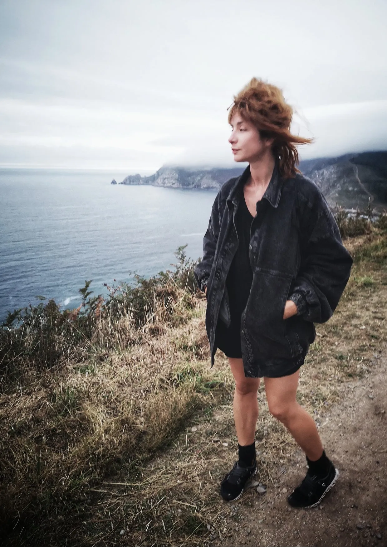 JACKET OVERSIZED - DENIM washed black