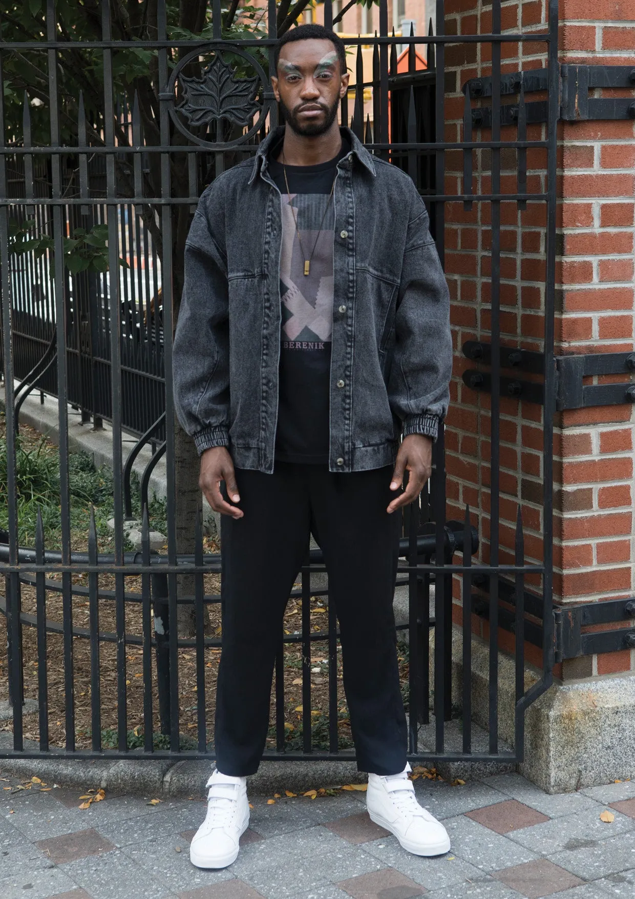 JACKET OVERSIZED - DENIM washed black