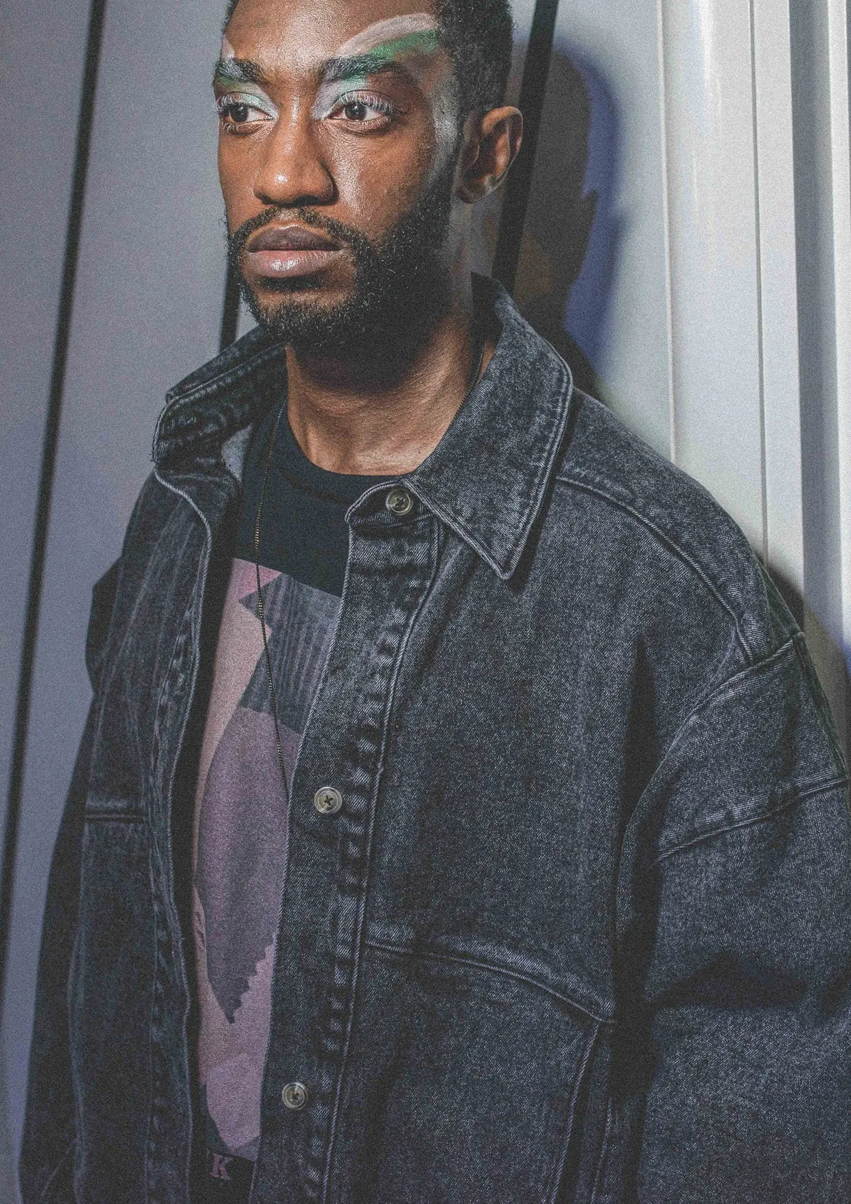 JACKET OVERSIZED - DENIM washed black