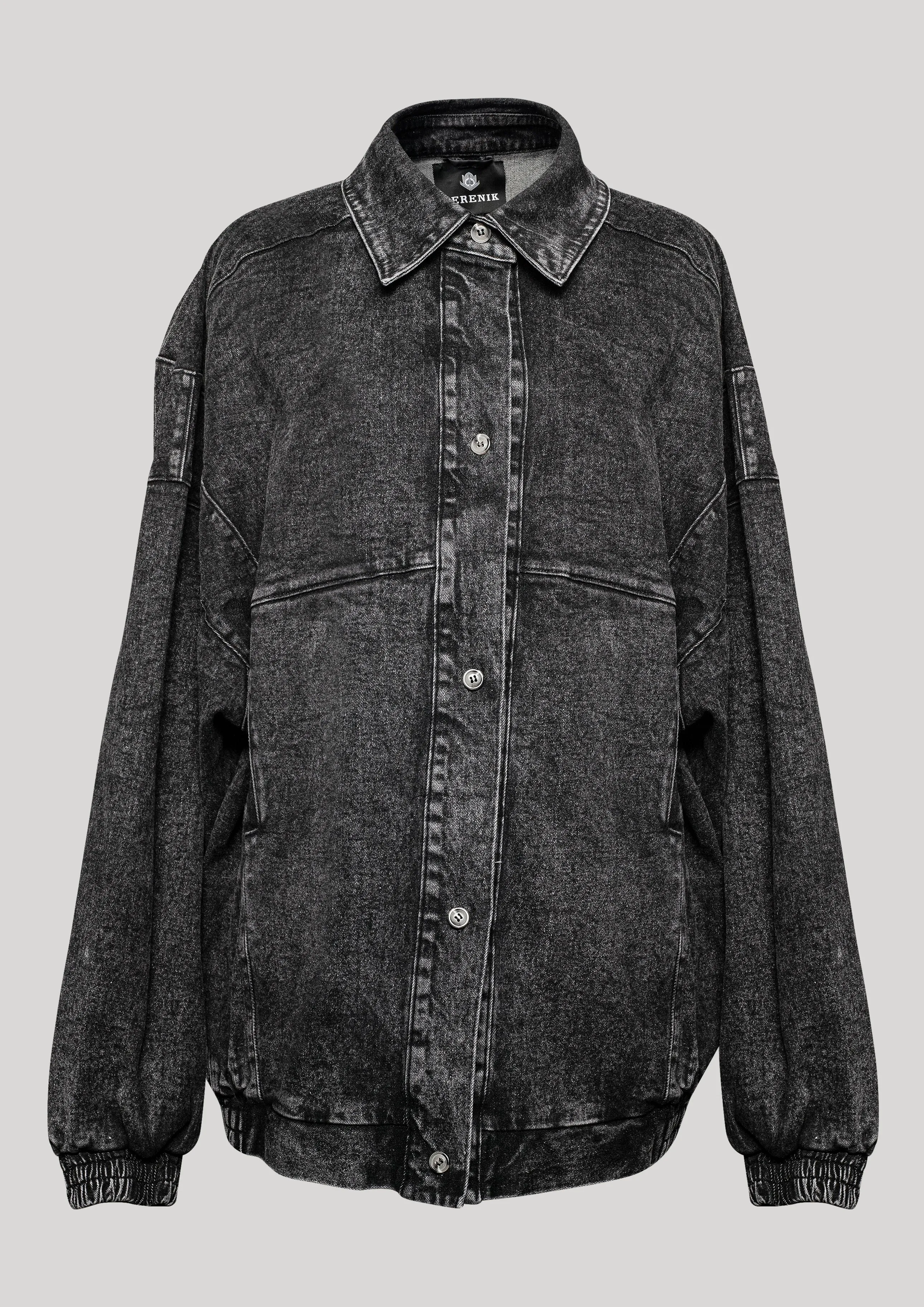 JACKET OVERSIZED - DENIM washed black