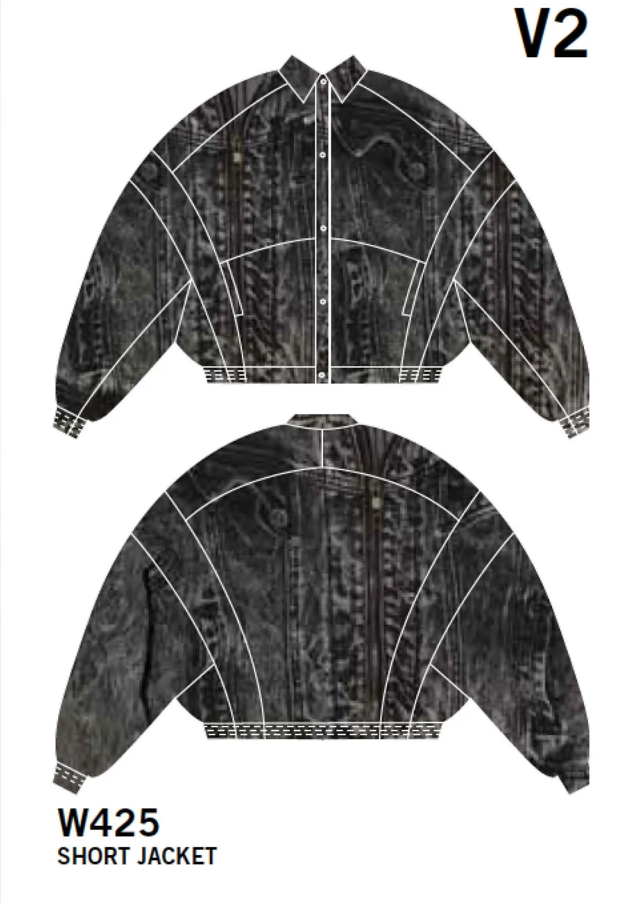 JACKET OVERSIZED - DENIM washed black