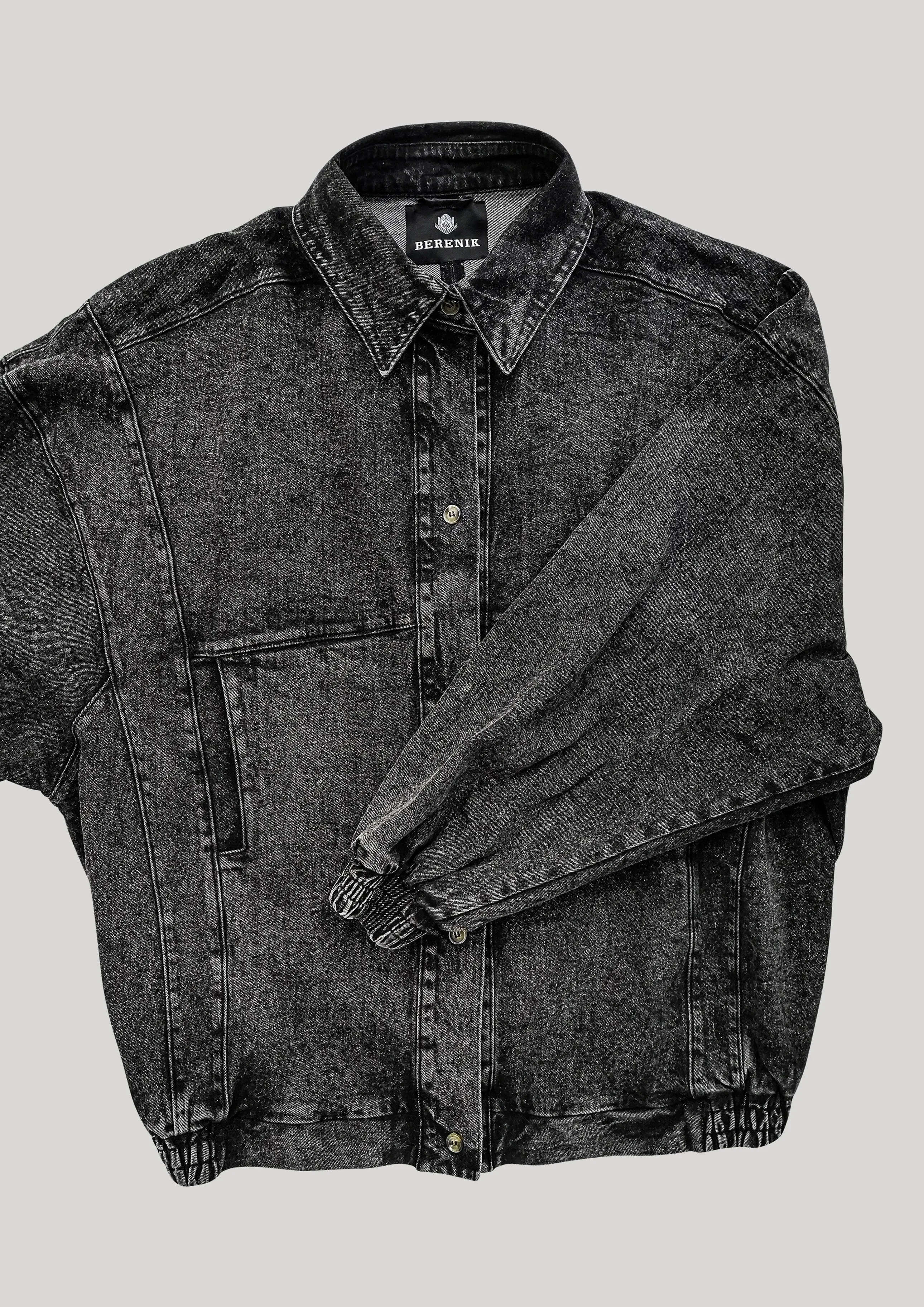 JACKET OVERSIZED - DENIM washed black