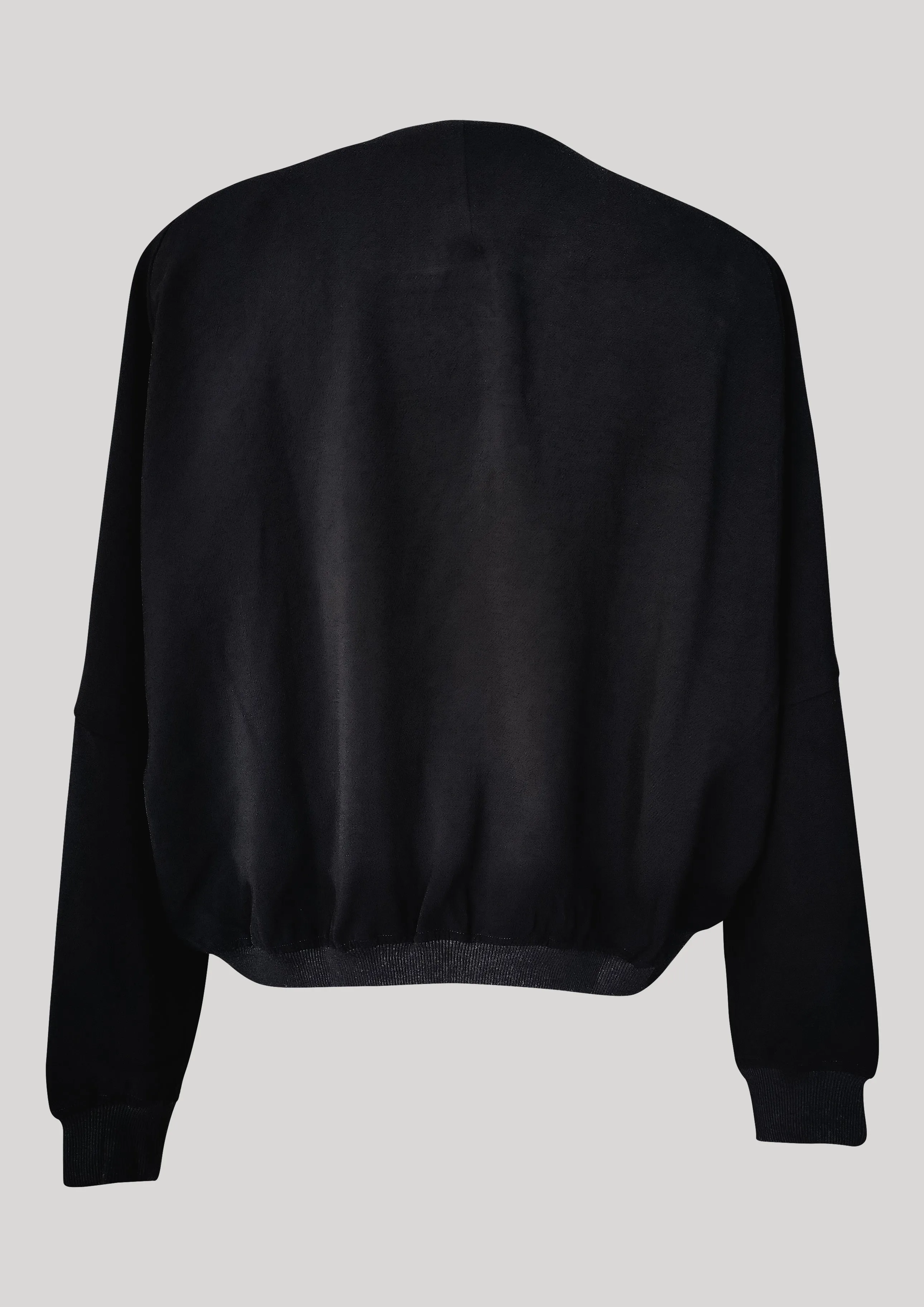 JACKET V-COLLAR - VINTAGE SAKURA CREPE black