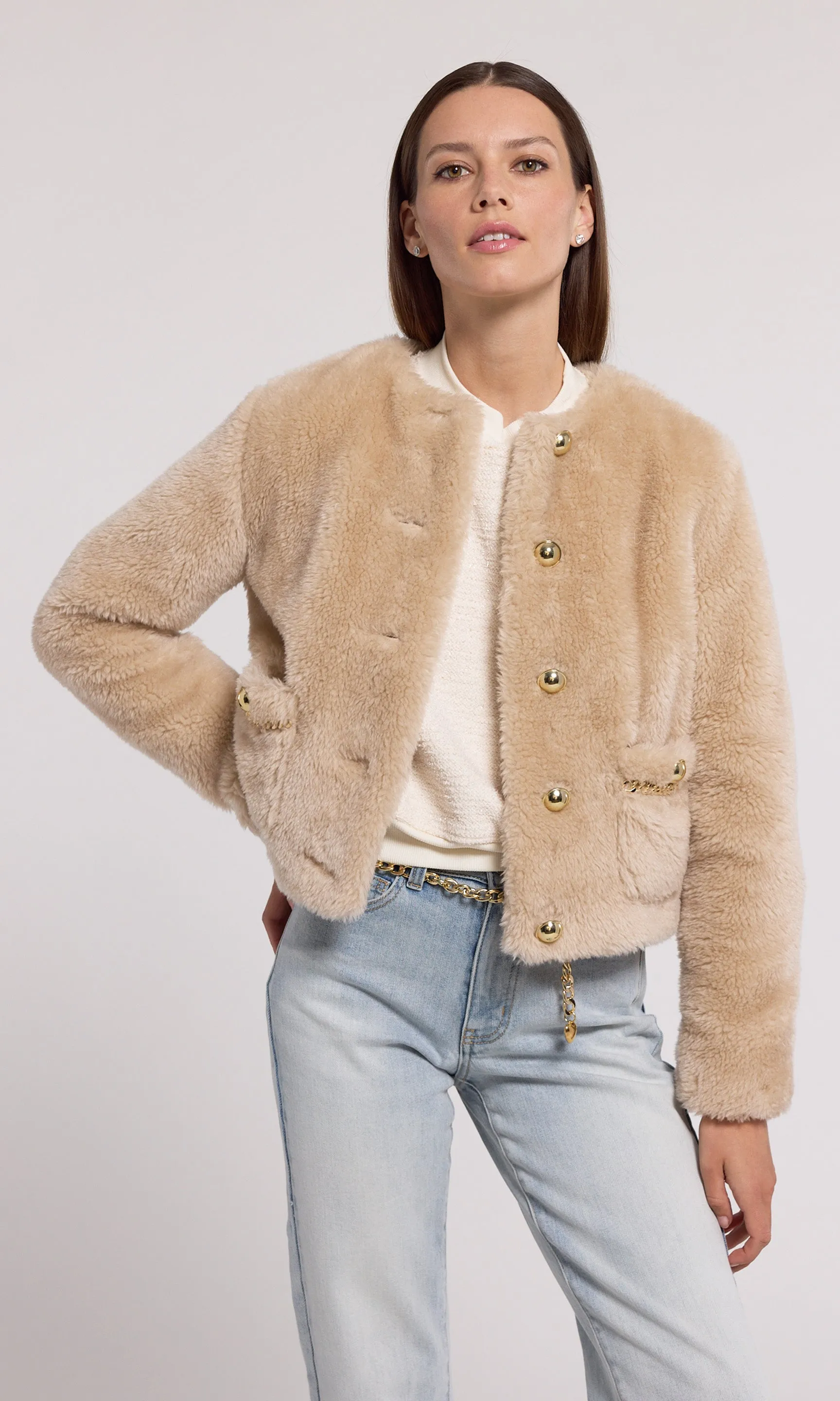 Jen Faux Lamb Fur Jacket