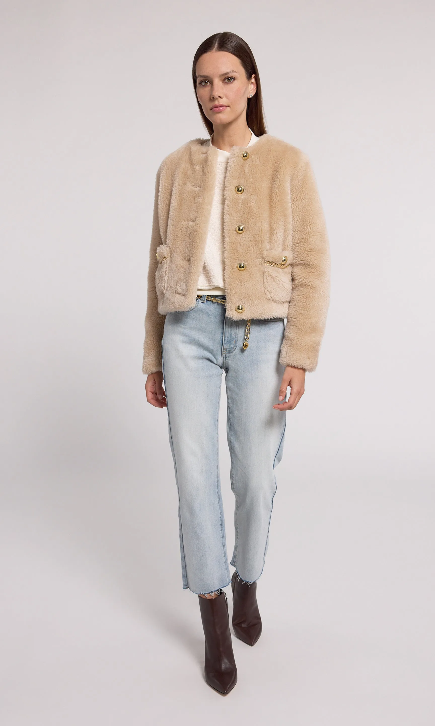 Jen Faux Lamb Fur Jacket