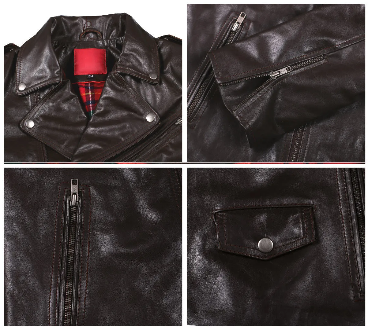 Leather Jackets Hub Mens Genuine Lambskin Leather Jacket (Black, Double Rider Jacket) - 1501009
