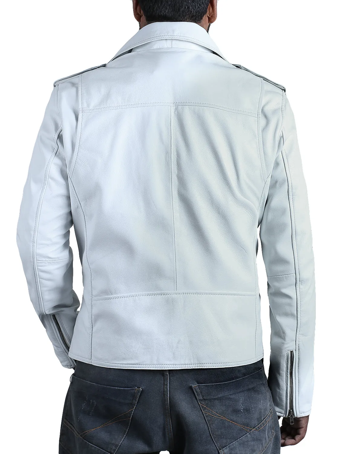 Leather Jackets Hub Mens Genuine Lambskin Leather Jacket (Black, Double Rider Jacket) - 1501009