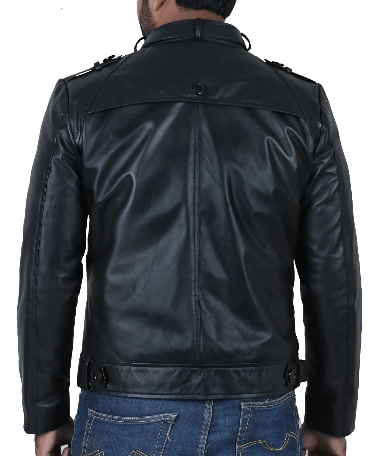 Leather Jackets Hub Mens Genuine Lambskin Leather Jacket (Black, Fencing Jacket) - 1501303