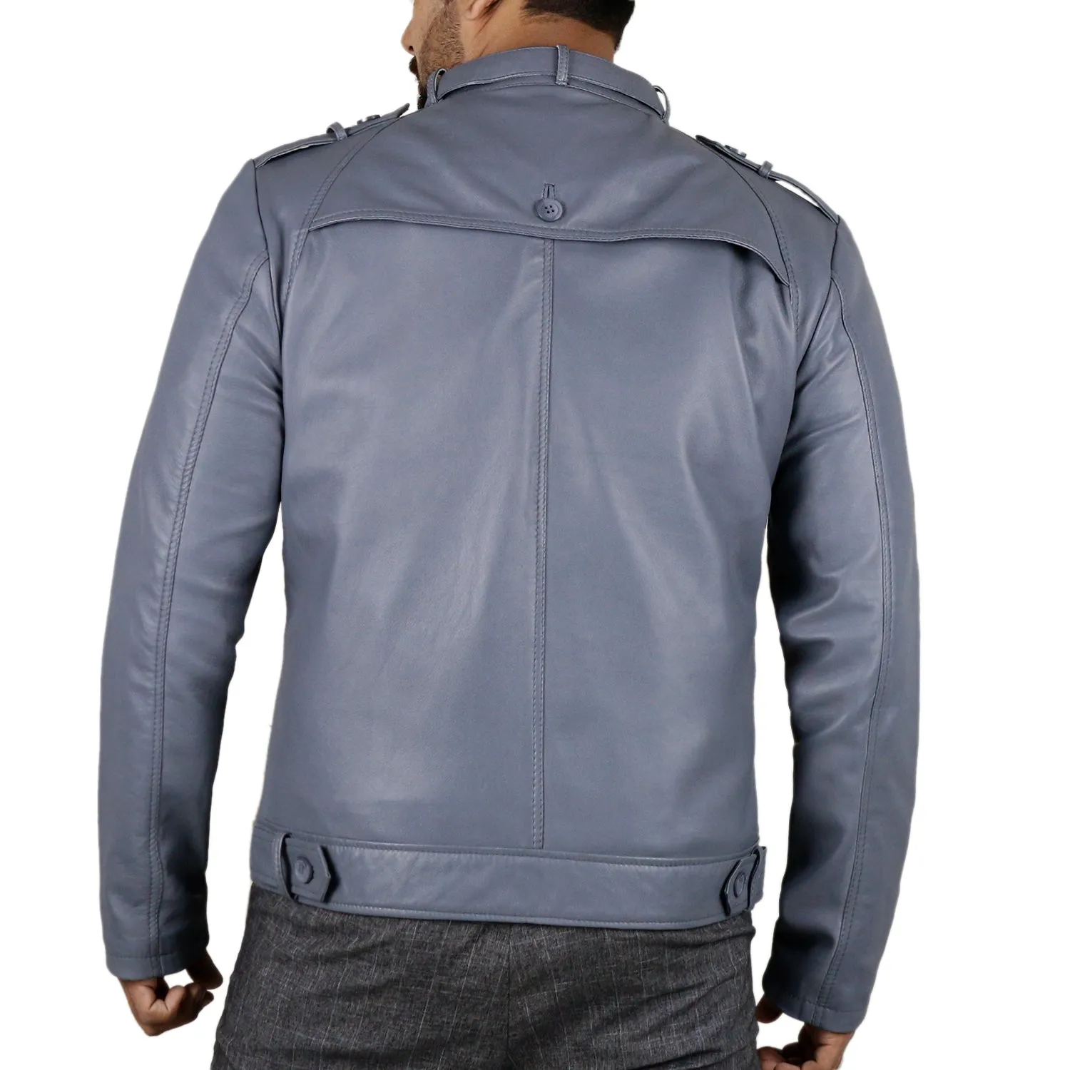 Leather Jackets Hub Mens Genuine Lambskin Leather Jacket (Black, Fencing Jacket) - 1501303