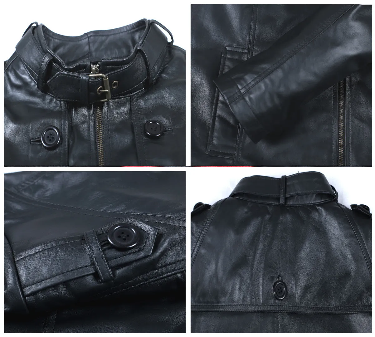 Leather Jackets Hub Mens Genuine Lambskin Leather Jacket (Black, Fencing Jacket) - 1501303