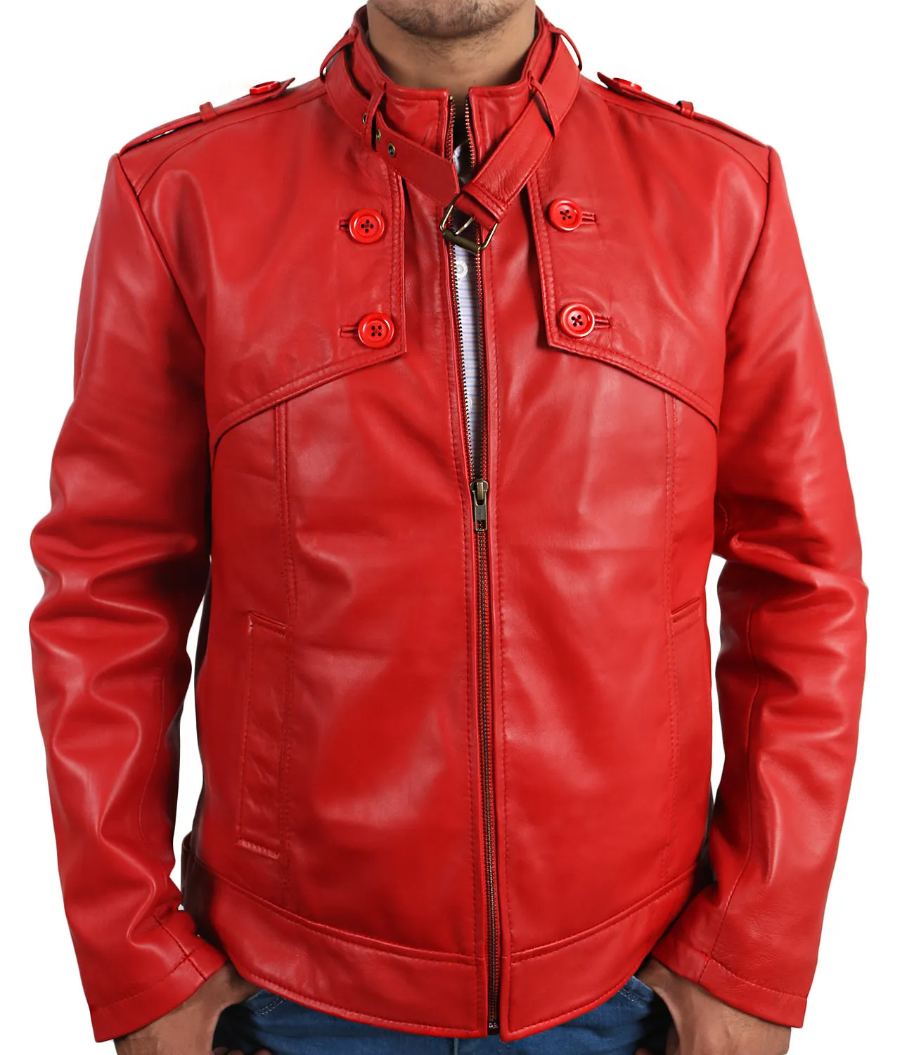 Leather Jackets Hub Mens Genuine Lambskin Leather Jacket (Black, Fencing Jacket) - 1501303