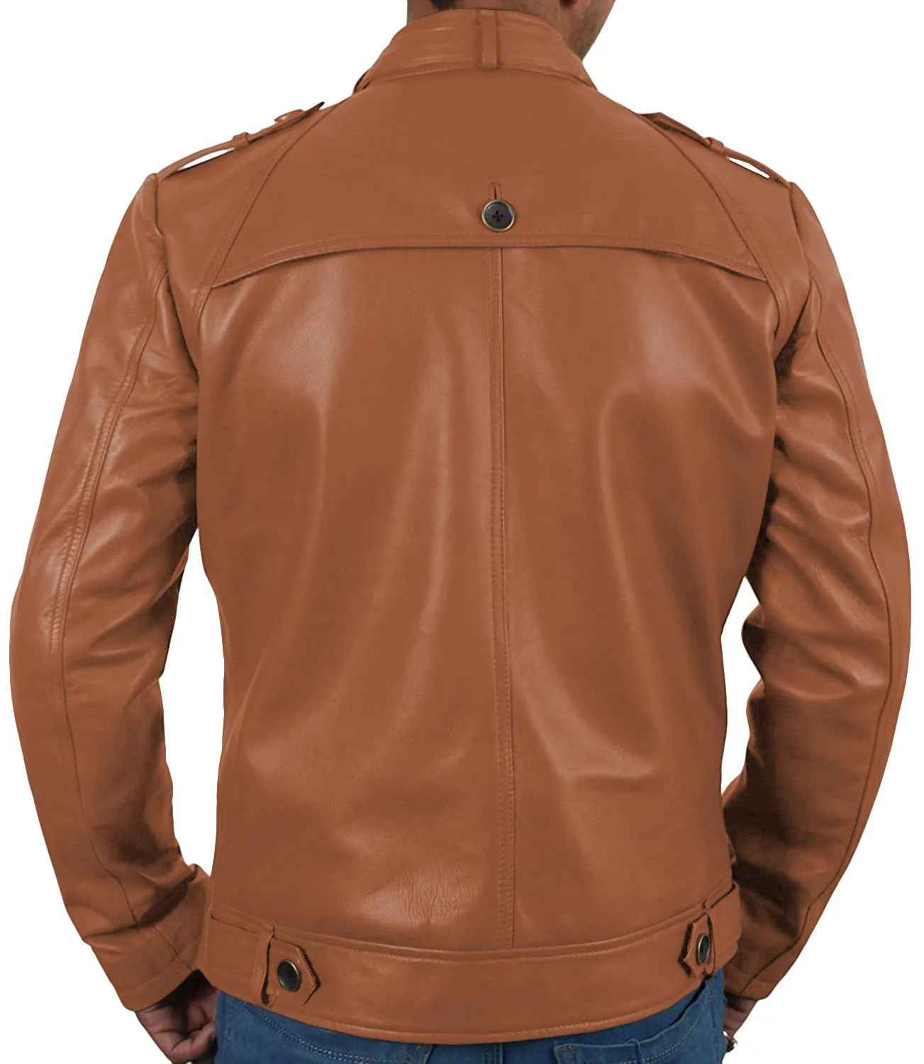 Leather Jackets Hub Mens Genuine Lambskin Leather Jacket (Black, Fencing Jacket) - 1501303