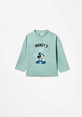 Long Sleeve Mickey Mouse Tshirt - Green