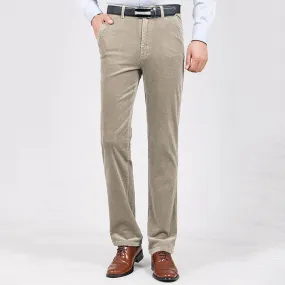 Mens Thick Warm Corduroy Casual Business Straight Pants