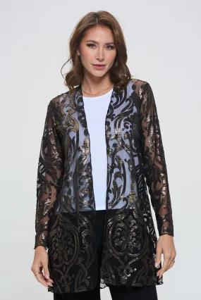 Mesh Burnout Merrow hem Jacket-4094MB-LRD1-B011