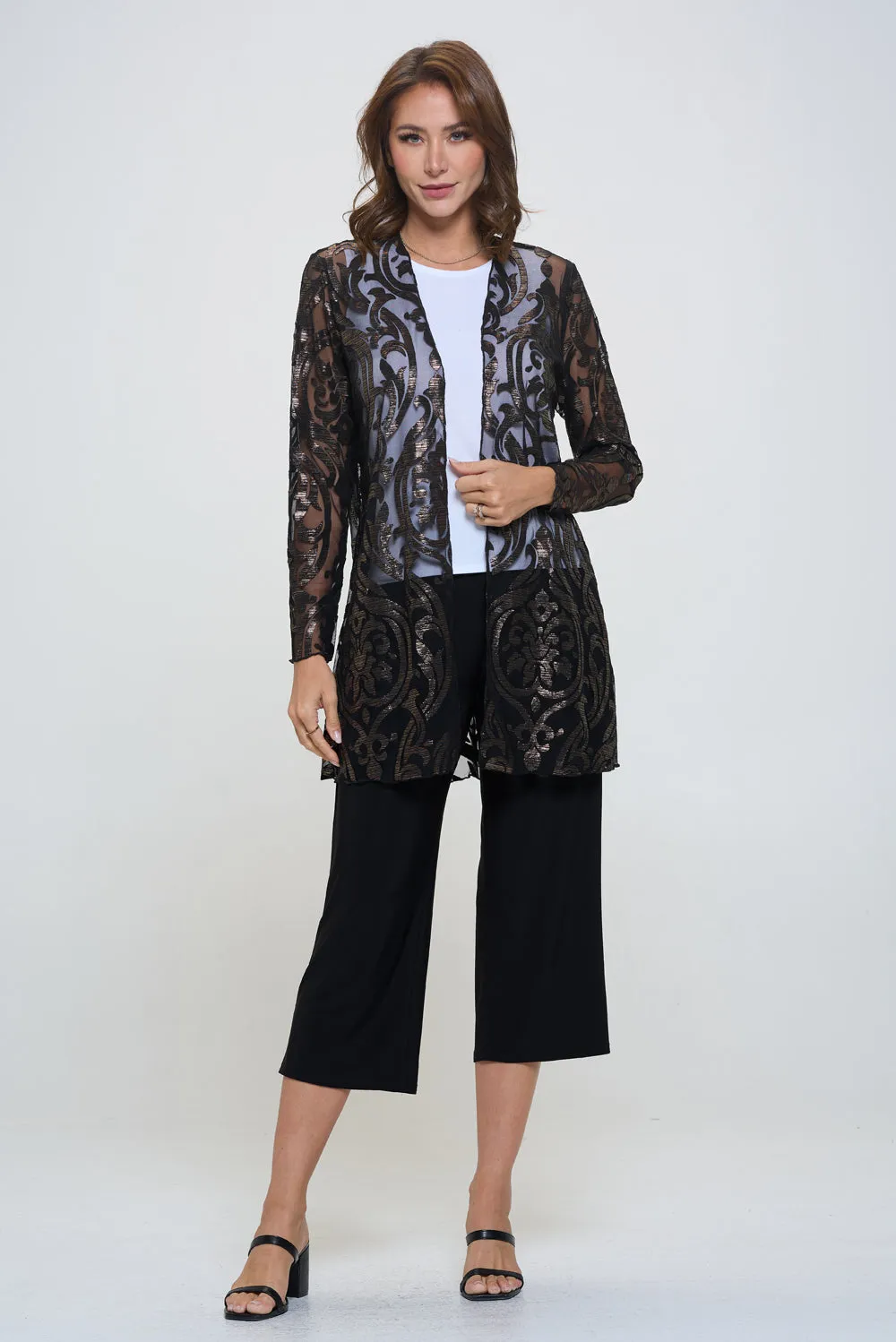 Mesh Burnout Merrow hem Jacket-4094MB-LRD1-B011