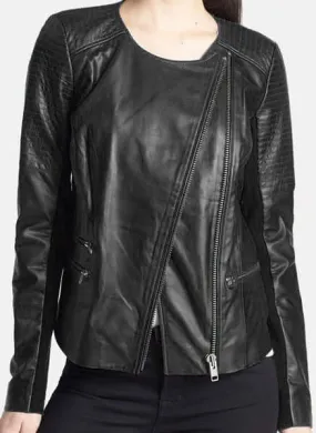 Stylish New Women's Black Leather Jacket, Black Leather Jacket For women