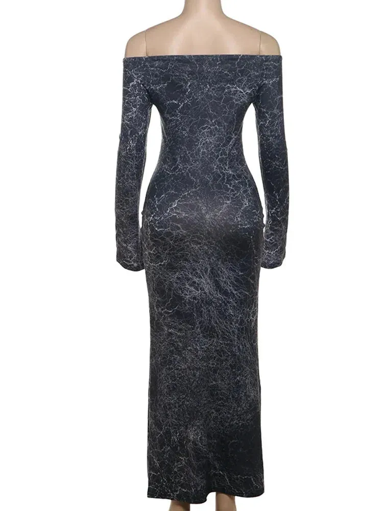 Sultry Marbled Maxi Dress
