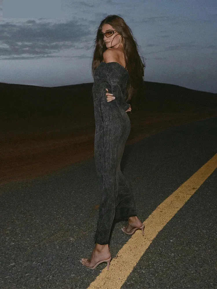 Sultry Marbled Maxi Dress