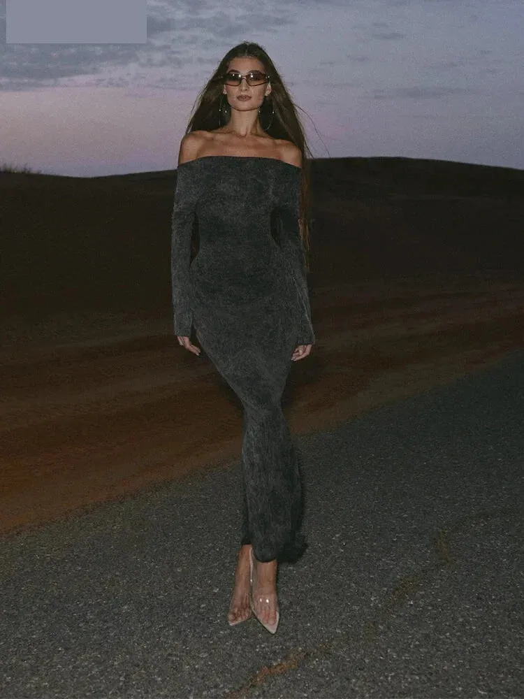 Sultry Marbled Maxi Dress