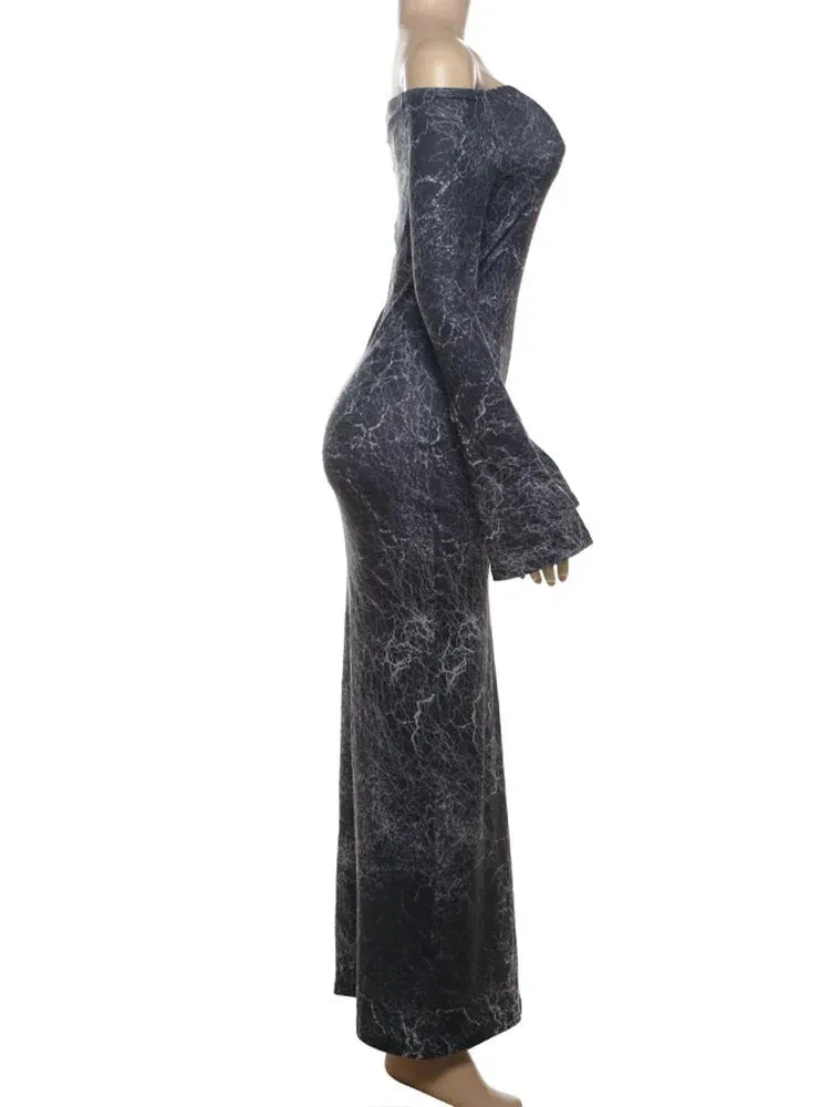Sultry Marbled Maxi Dress