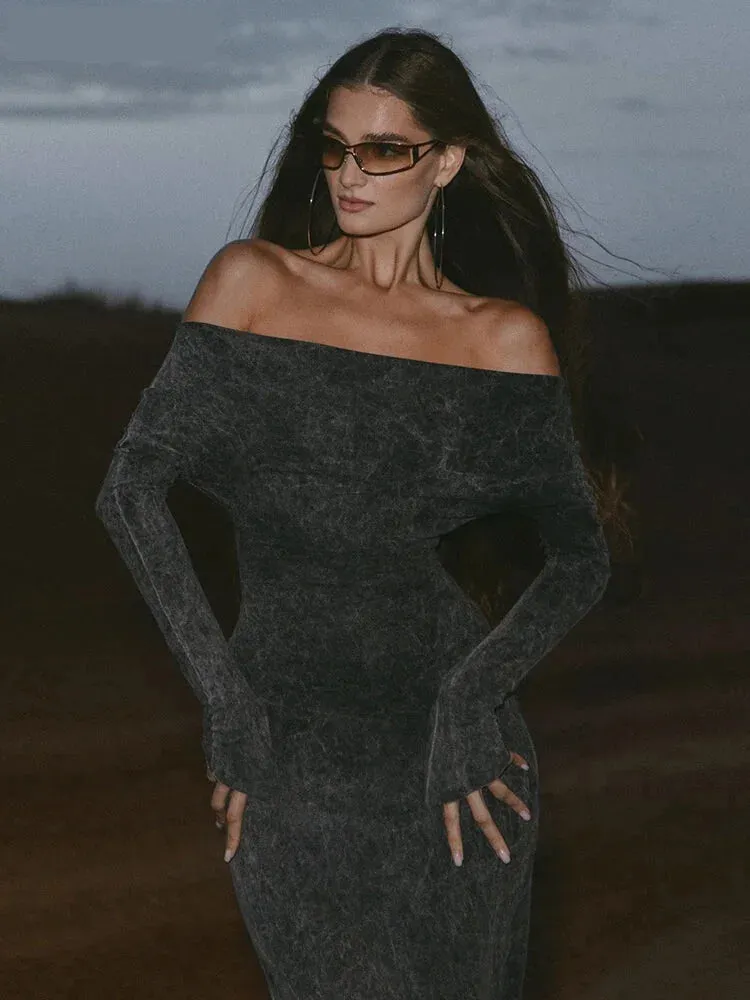 Sultry Marbled Maxi Dress