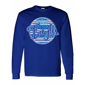 TLCA Eagles - Animal Print Stripe Circle Long Sleeve T-Shirt
