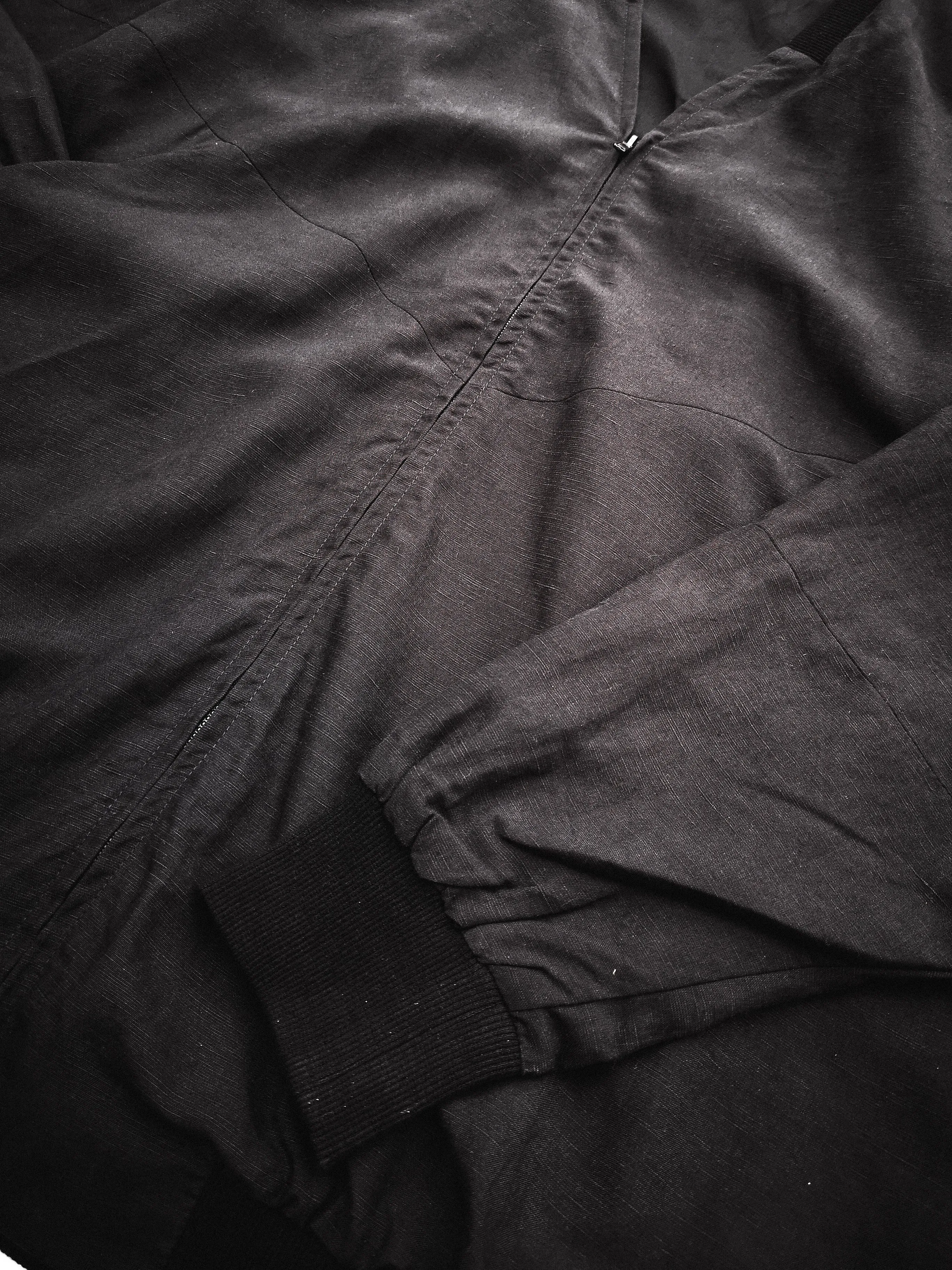 VINTAGE PILOT JACKET V NECK - LINEN black