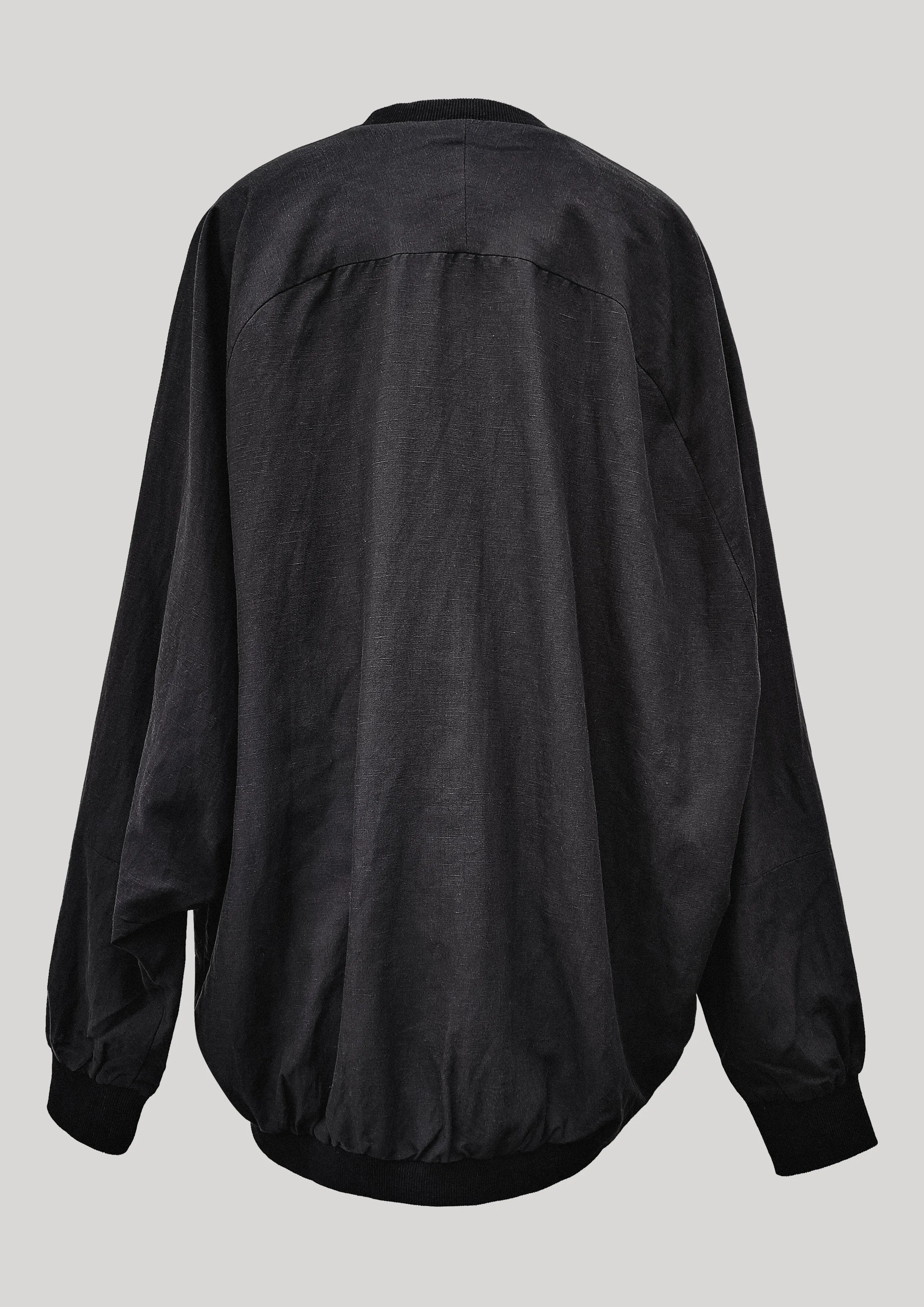 VINTAGE PILOT JACKET V NECK - LINEN black