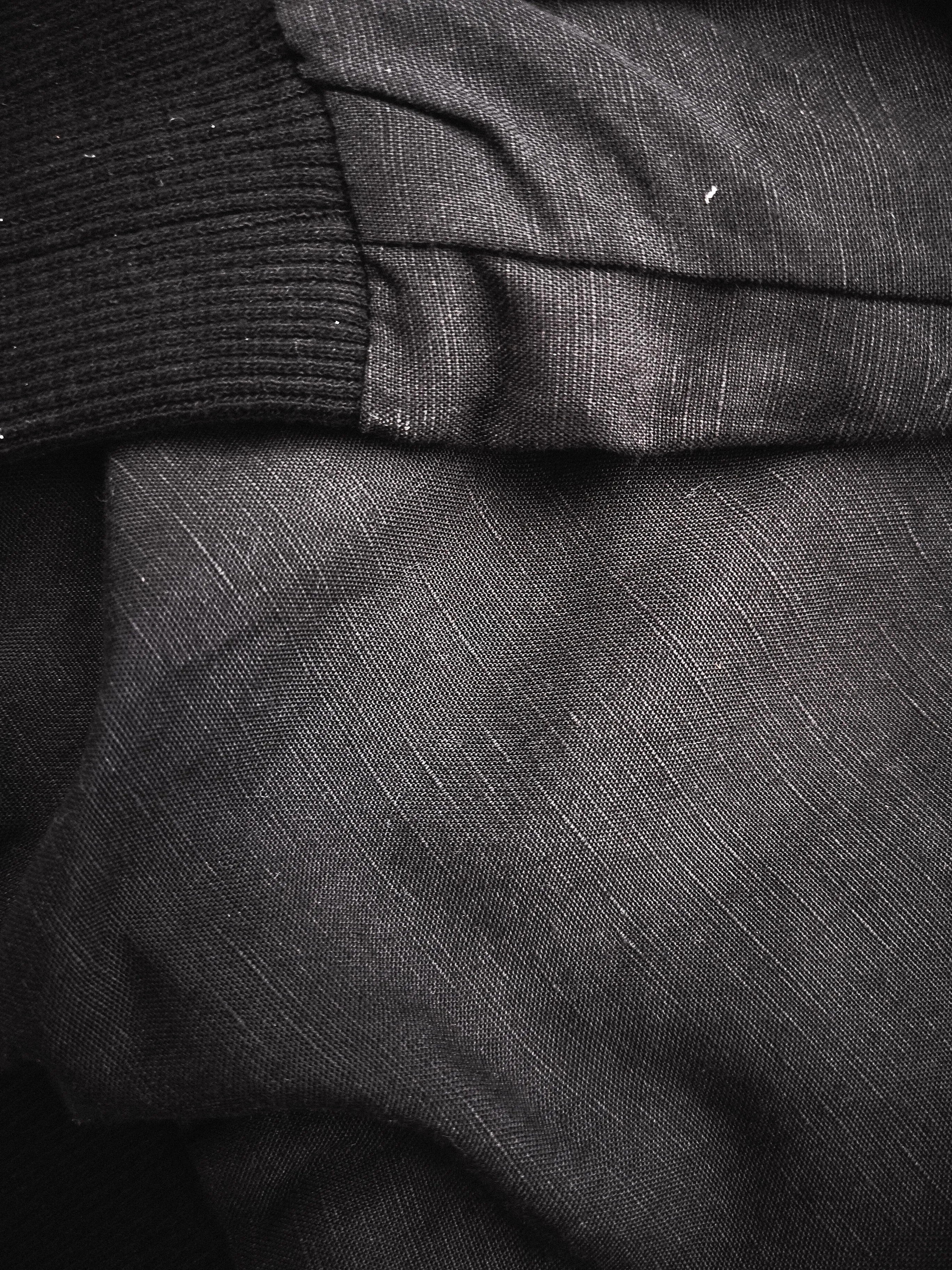 VINTAGE PILOT JACKET V NECK - LINEN black